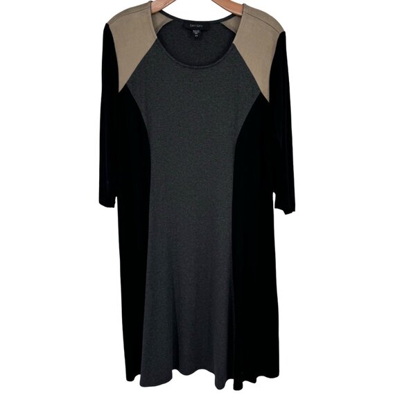 Karen Kane Colorblock  Womens size 2X plus 3/4 Sleeve Knee-Length tunic dress - Picture 1 of 11